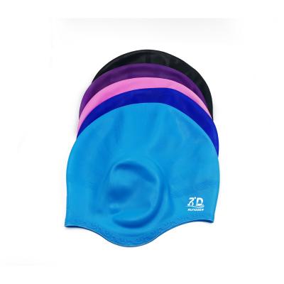 Adults Swimming Caps Men Women Long Hair Waterproof Cap Diving Large Silicone Ears Protect Swim Hat