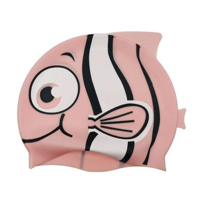 Cartoon Kids Silicone Caps Waterproof Lovely Pattern Little Fish Design Swim Caps Multi Colors Swimming Caps